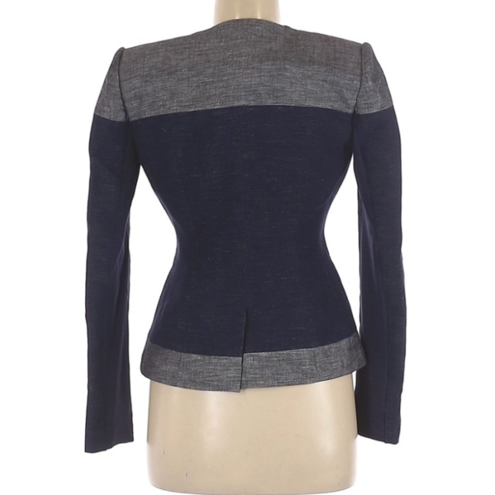 BCBGMAXAZRIA Blue Denim Style V-Neck Blazer Size XXS - Picture 2 of 2